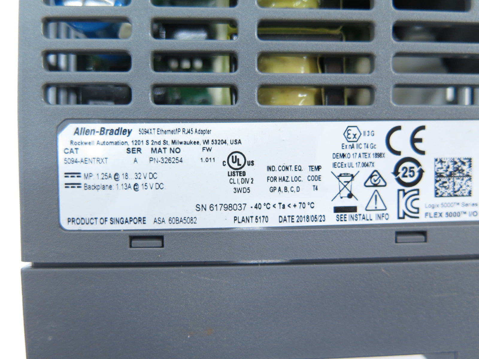 Allen-bradley 5094-AENTRXT Flex I/O 5000 Ethernet/IP RJ45 Adapter - Advance Operations