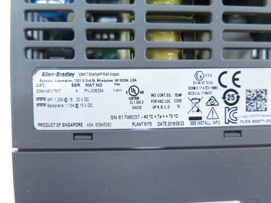 Allen-bradley 5094-AENTRXT Flex I/O 5000 Ethernet/IP RJ45 Adapter - Advance Operations