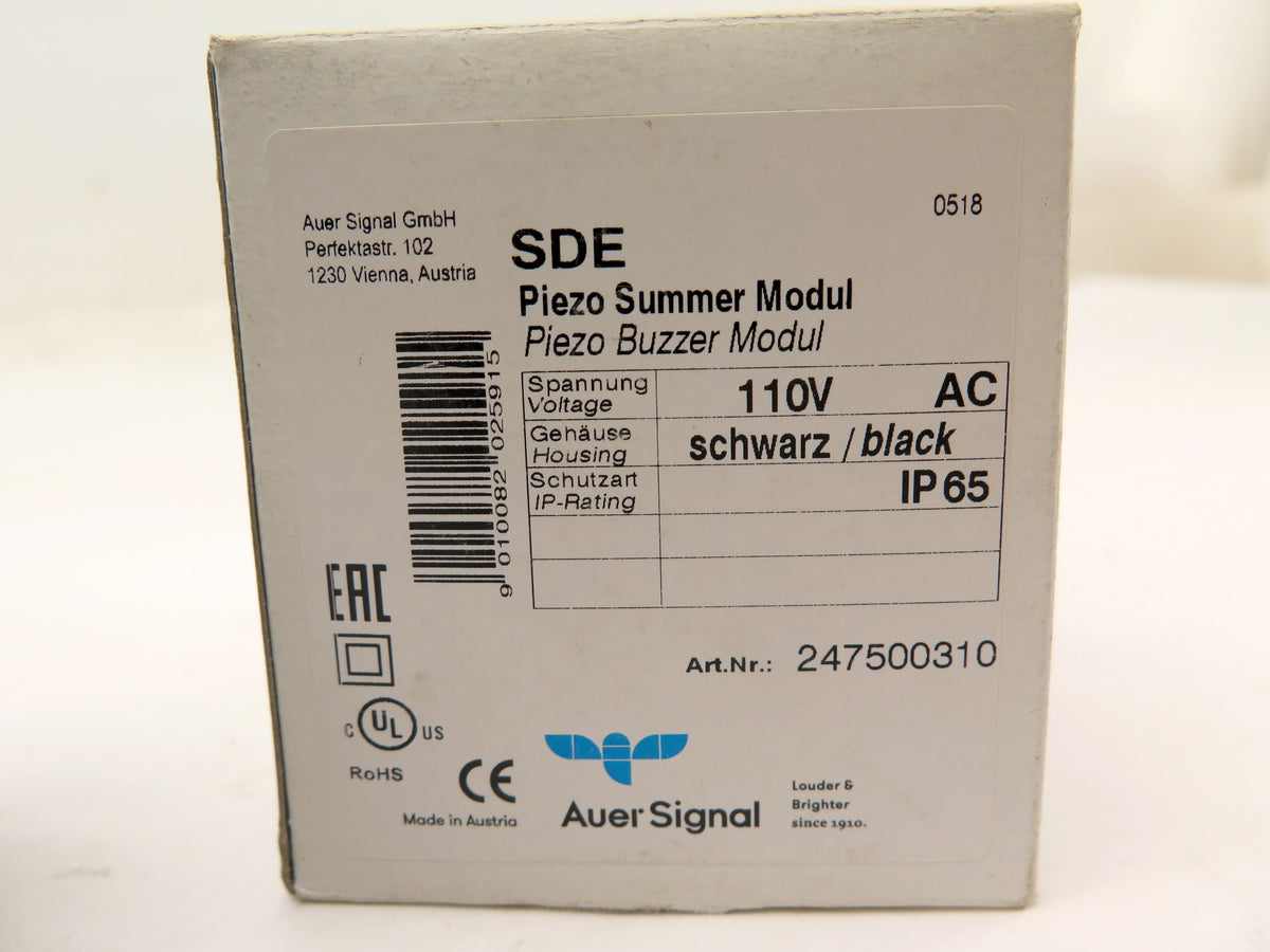 Auer Signal 247500310 Piezo Buzzer Module Black 110V - Advance Operations
