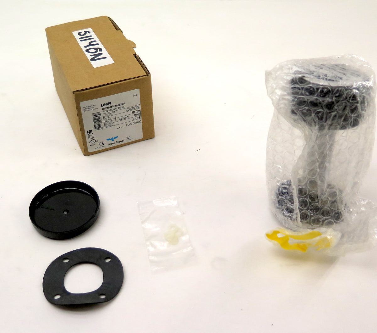Auer Signal 200702900 Pole Mount Base 10cm Black - Advance Operations