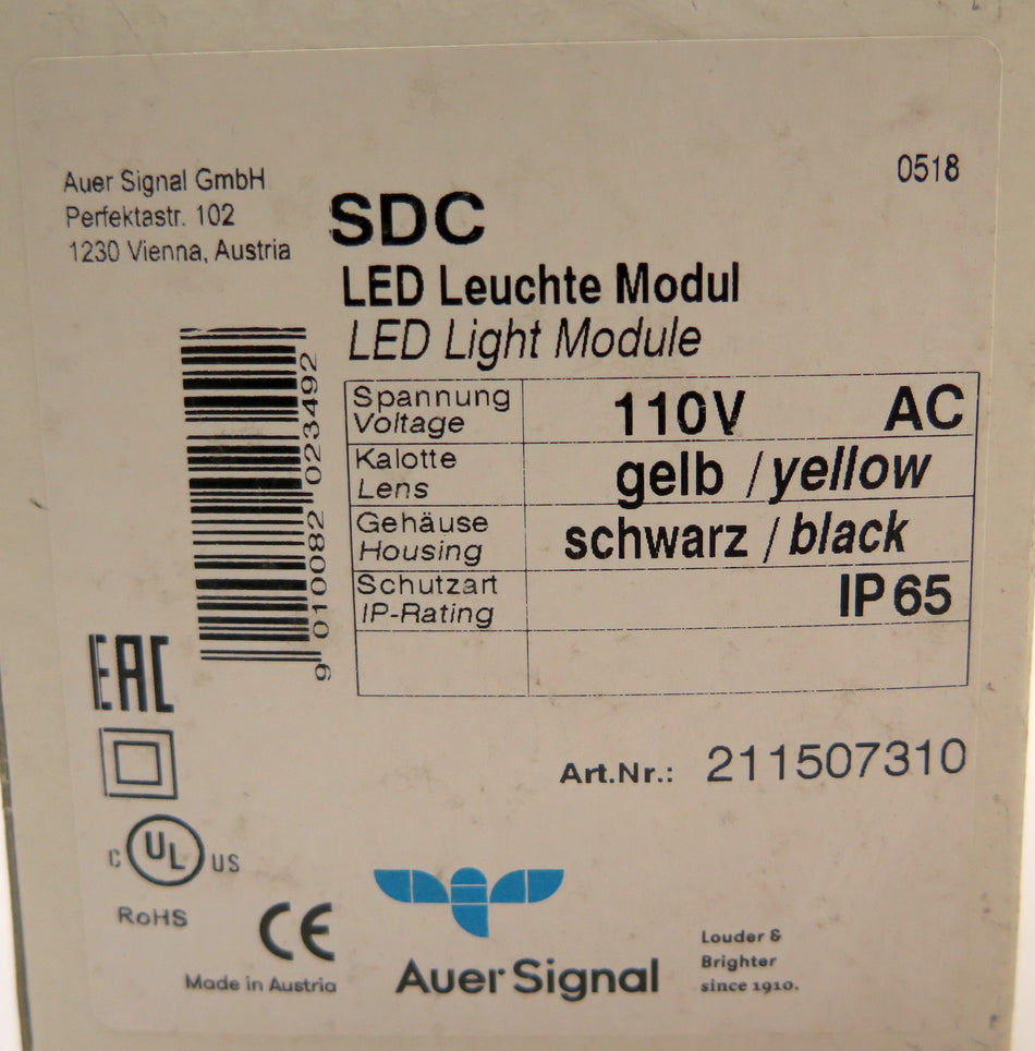 Auer Signal 211507310 LED Light  Module Yellow 110V - Advance Operations