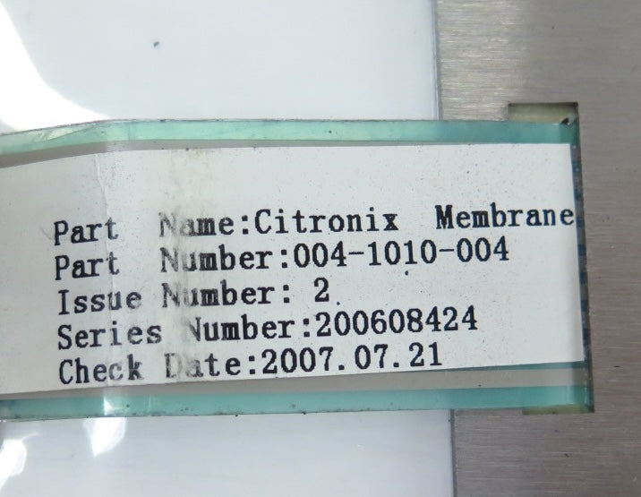 Citronix 004-1010-004 Keyboard Membrane & Stainless Steel Top plate - Advance Operations