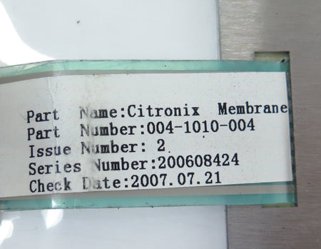 Citronix 004-1010-004 Keyboard Membrane & Stainless Steel Top plate - Advance Operations