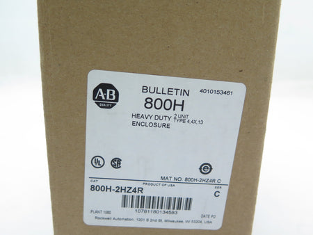 Allen-Bradley 800H-2HZ4R Ser.C Heavy Duty Enclosure NEW IN ORIGINAL BOX - Advance Operations