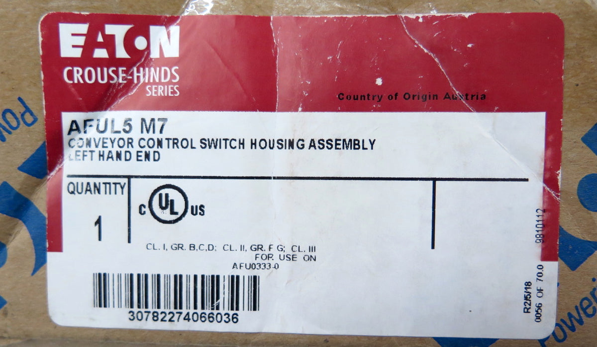 Eaton AFUL5 M7 Conveyor Control Switch Housing Assembly NEW IN BOX - Advance Operations