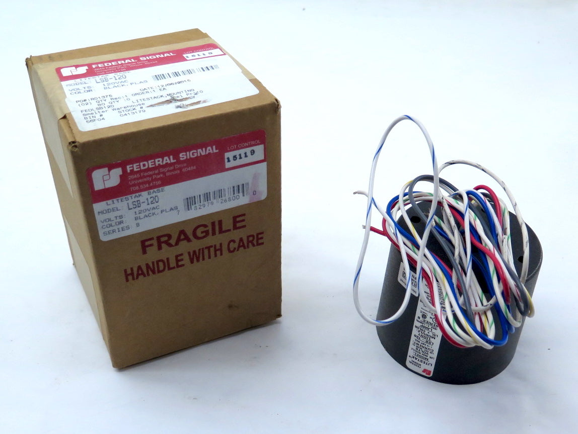 Federal Signal LSB-120 Litestak Base Black  120Vac - Advance Operations