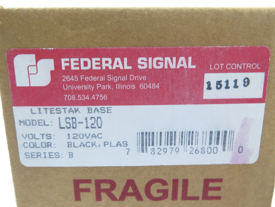Federal Signal LSB-120 Litestak Base Black  120Vac - Advance Operations