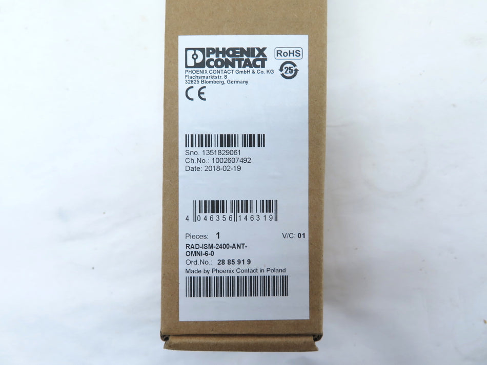 Phoenix Contact RAD-ISM-2400-ANT-OMNI-6-0 Omnidirectional Antenna - Advance Operations