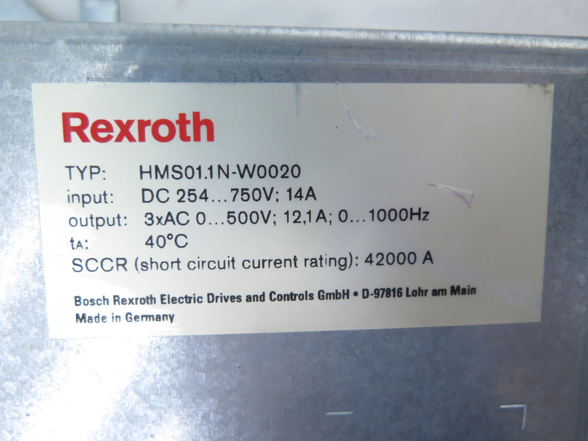 Rexroth HMS01.1N-W0020 Servo Drive NO CONTROLLER - Advance Operations
