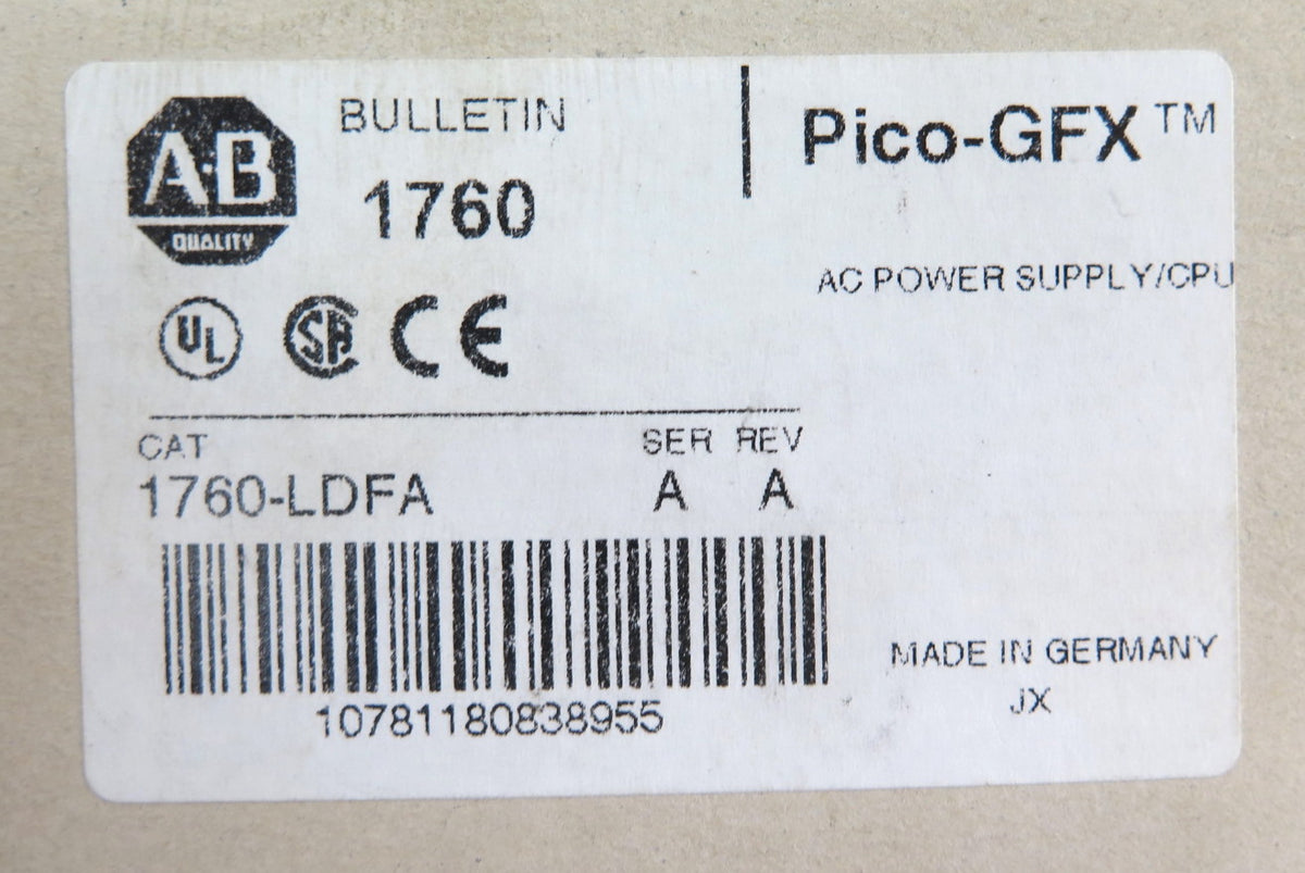 Allen-Bradley 1760-LDFA Pico-GFX Ac Power Supply / CPU - Advance Operations