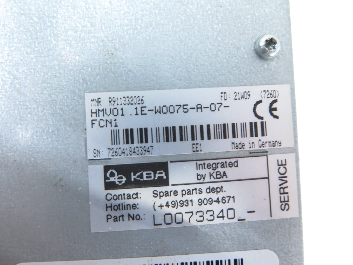 Rexroth HMV01.1E-W0075-A-07-FCN1 AC Drive 75kW 380-480Vac MINT CONDITION - Advance Operations