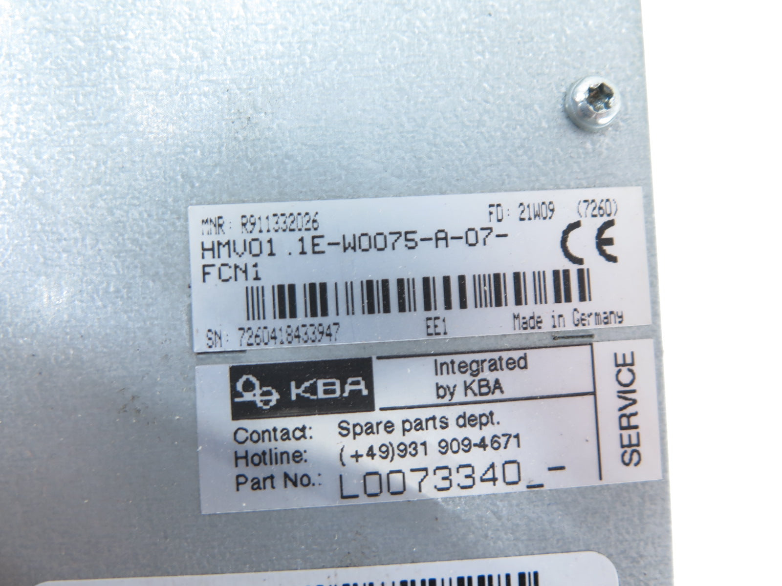 Rexroth HMV01.1E-W0075-A-07-FCN1 AC Drive 75kW 380-480Vac MINT CONDITION - Advance Operations