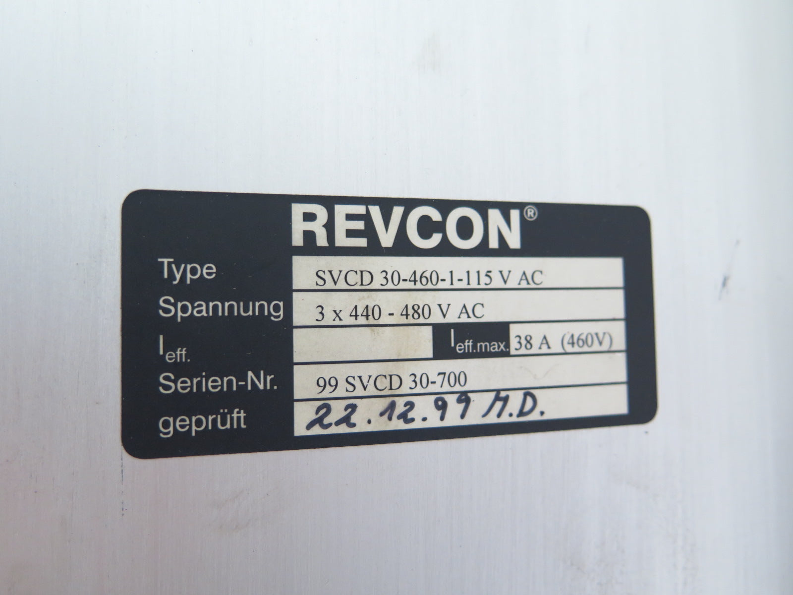 REVCON SVCD 30-460-1-115 V AC Power Feed Back Unit Inverter Drive - Advance Operations