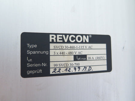 REVCON SVCD 30-460-1-115 V AC Power Feed Back Unit Inverter Drive - Advance Operations