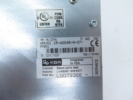 Rexroth HMV01.1R-W0045-A-07-FNN1 Ac Drive 45kW 380-480Vac - Advance Operations