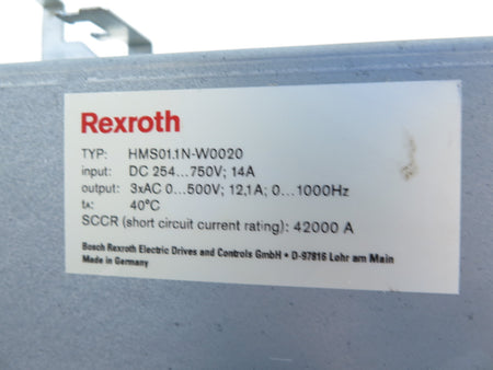 Rexroth HMS01.1N-W0020 HMS Single Axis Inverter - Advance Operations