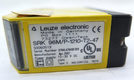 Leuze SRK 96M/P-1210-T2-47 Light Barrier / Photoelectric Sensor 10-30Vdc - Advance Operations