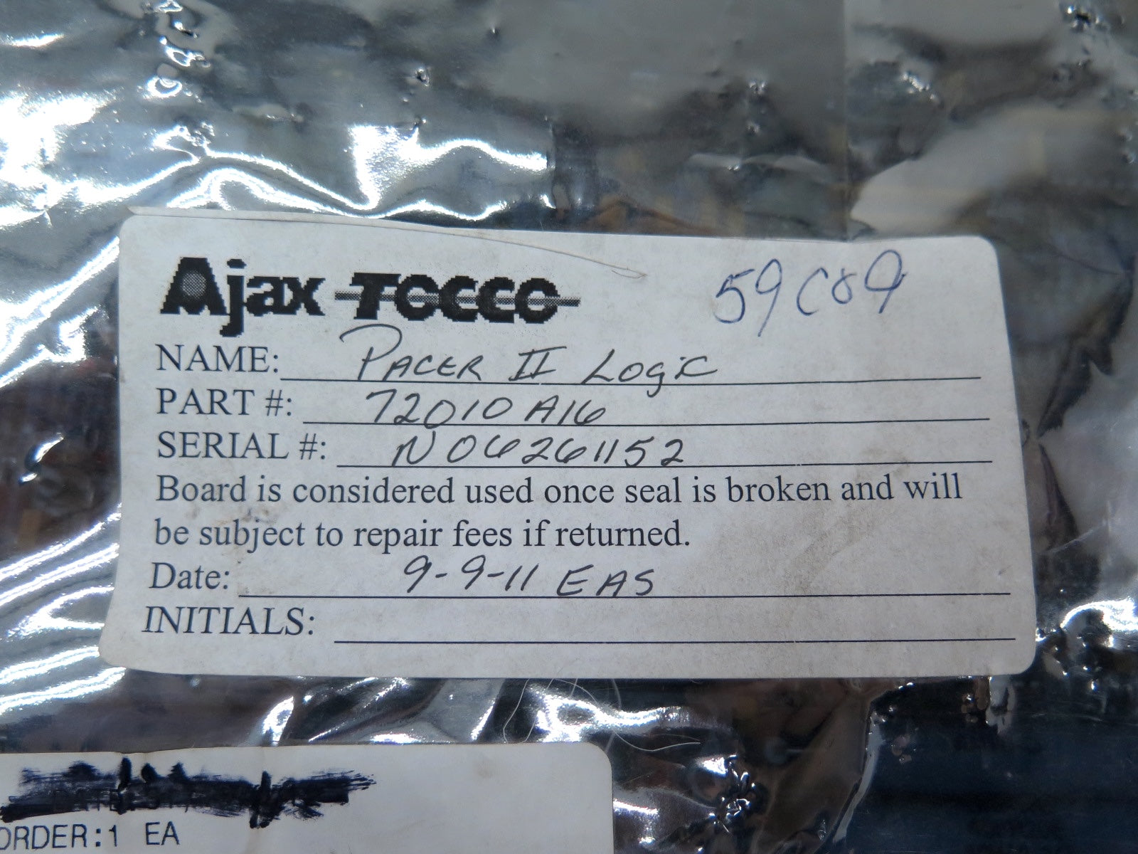 Ajax Tocco Magnethermic 72010A16 / U-01-1357-A Logic Control Board SEALED - Advance Operations