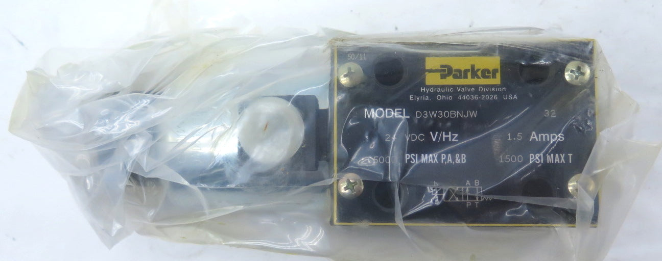 Parker D3W30BNJW Hydraulic Valve  24Vdc 1.5A 5000PSI - Advance Operations