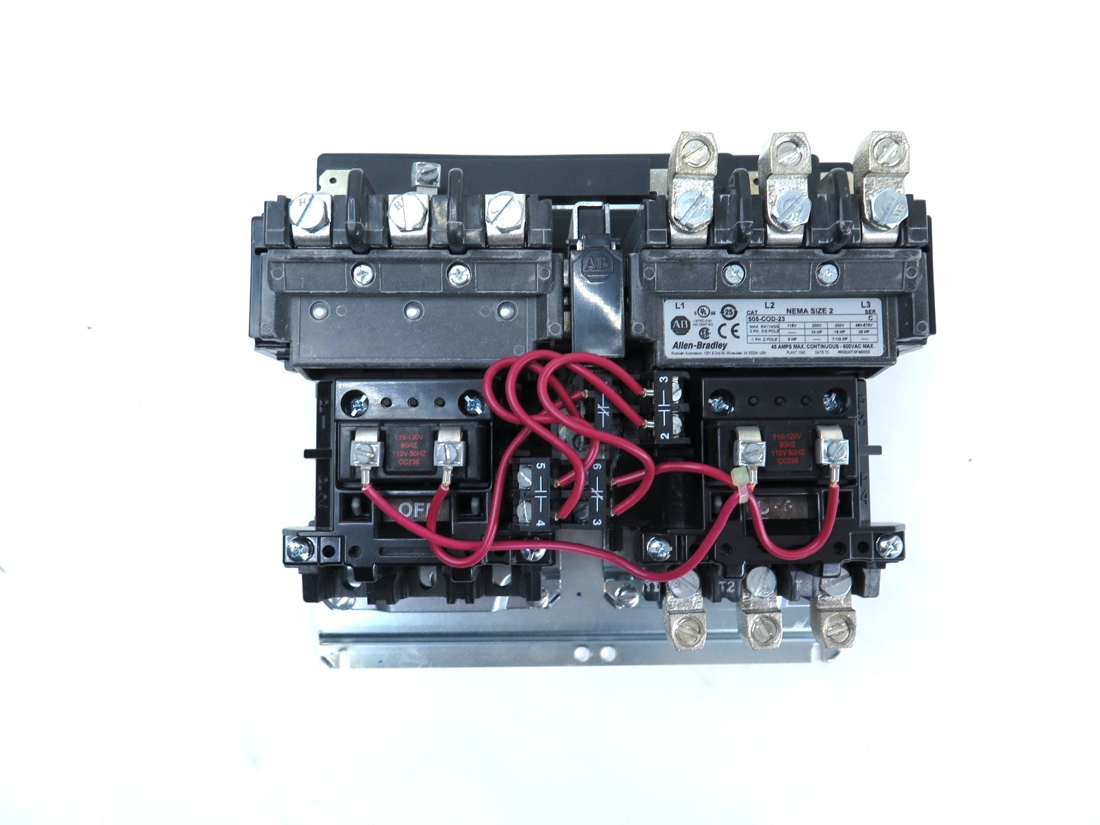 Allen-Bradley 505-COD-23 Size 2 Reversing Starter 120Vac Coil Ser.C - Advance Operations