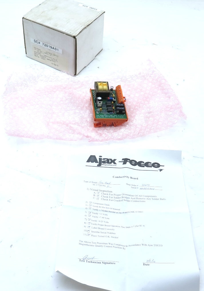 Ajax Tocco 72019A Water Cond. Monitor Board - Advance Operations