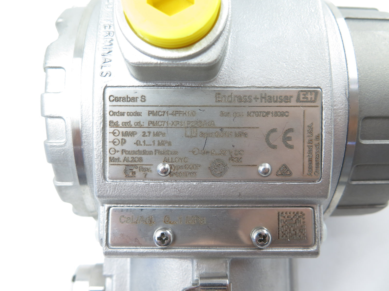 Endress + Hauser PMC71-XP31P2RBA4A Cerebra S Pressure Transmitter - Advance Operations