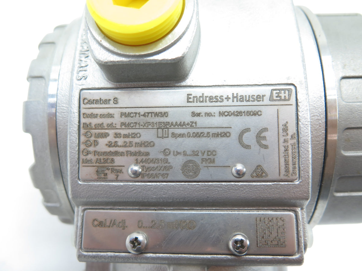 Endress + Hauser PMC71-XP31E3RAA4A+Z1 Cerabar S Digital Pressure Transmitter - Advance Operations