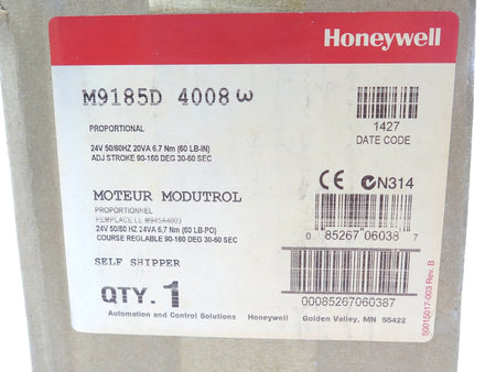 Honeywell M9185D 4008 Proportional Motor Modutrol 24V  NEW IN SEALED BOX - Advance Operations