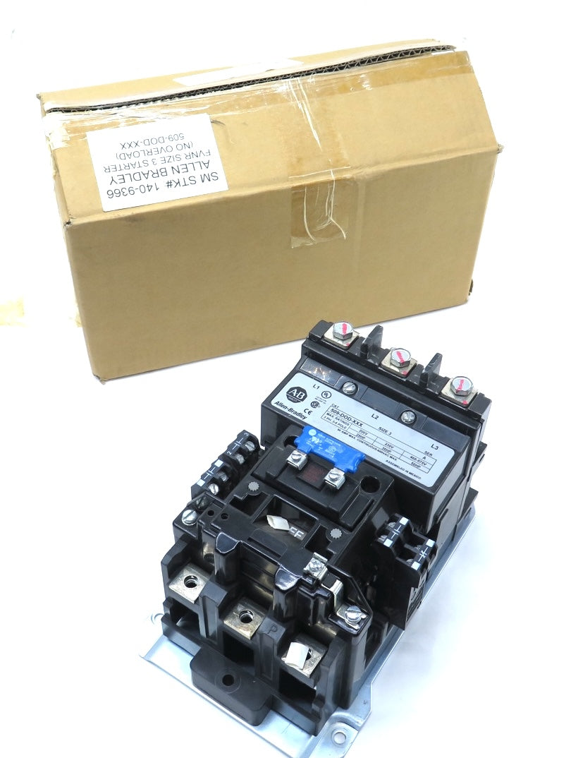 Allen-Bradley 509-DOD-XXX Size 3 Contactor / Starter NO OVERLOAD - Advance Operations