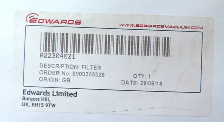 Edwards A223040221 Filter For Vacuum Pump A223-04-021 - Advance Operations