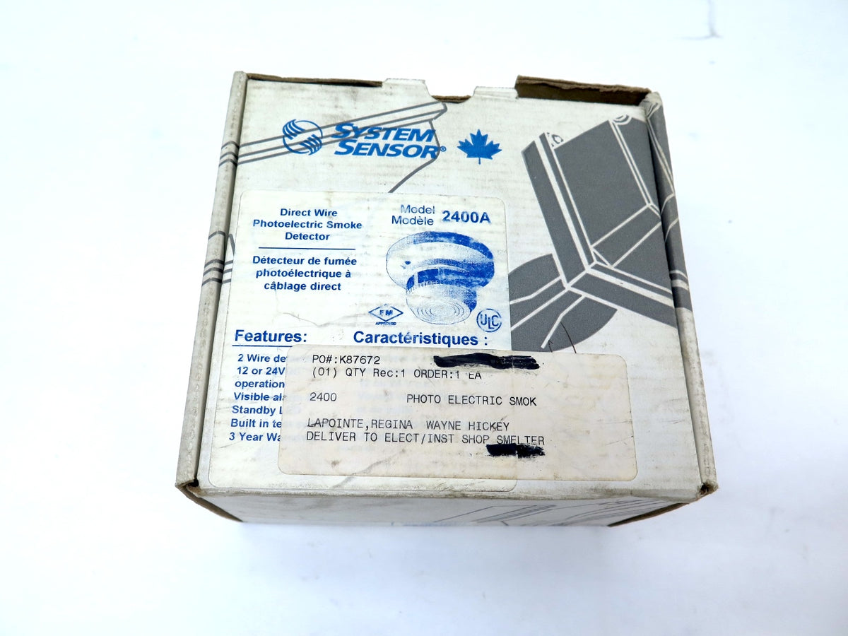 System Sensor 2400A Direct Wire Photoelectric Smoke Detector - Advance Operations