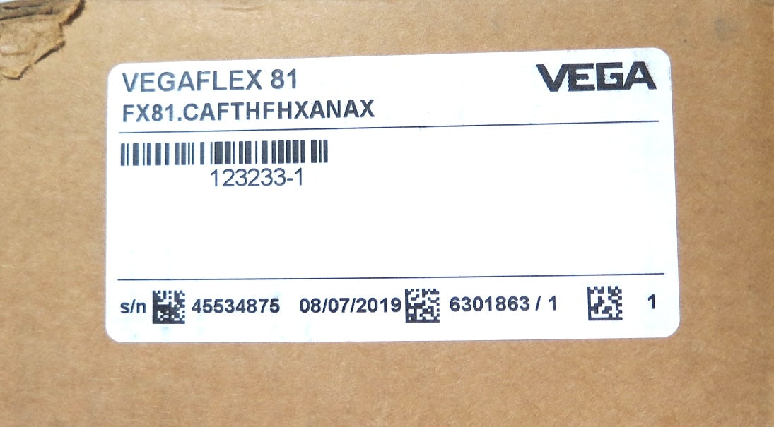 Vega FX81.CAFTHFHXANAX Vegaflex 81 Level Sensor - Advance Operations