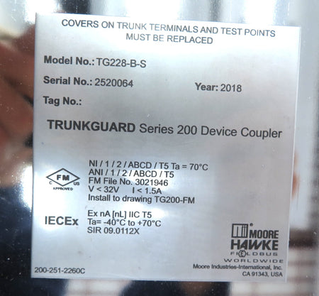Moore Hawke TG228-B-S Trunkguard Series 200 Device Coupler - Advance Operations