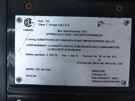Druck / Transcat ISDPI 601TR / DPI601TR/CSA Digital Pressure Calibrator - Advance Operations