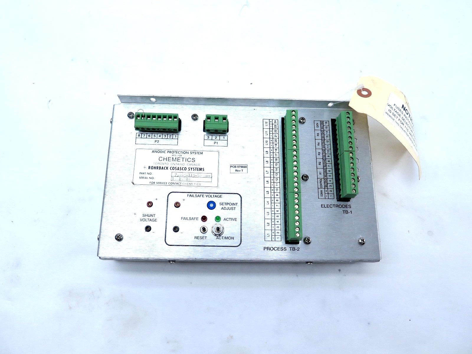 Chemetics PCB 079660 Rev.T / 079665-115-50 Anodic Protection system - Advance Operations