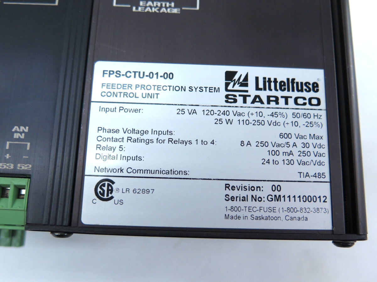 Littelfuse FPS-CTU-01-00 Feeder Protection System Control Unit - Advance Operations