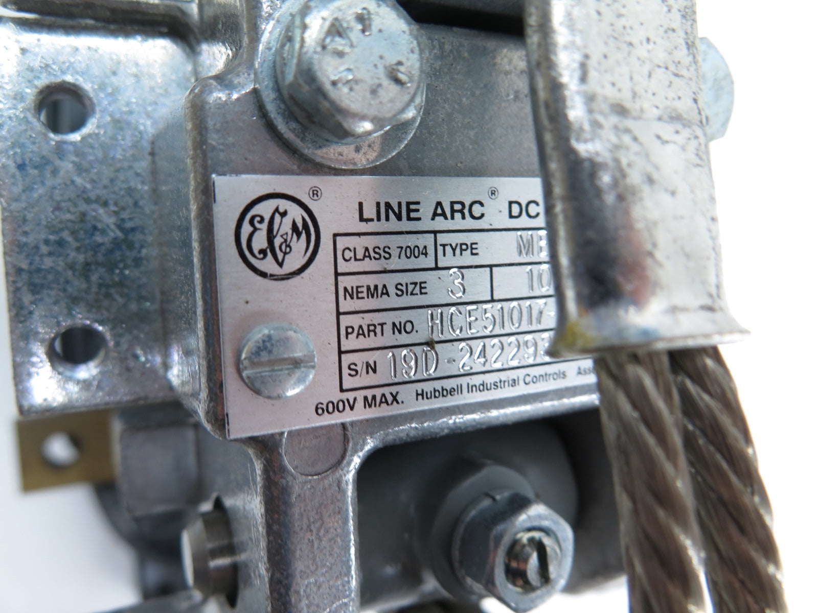 Hubbell HCE51018-202-5053 Line Arc DC Contactor NEMA 3 Ser_ - Advance Operations