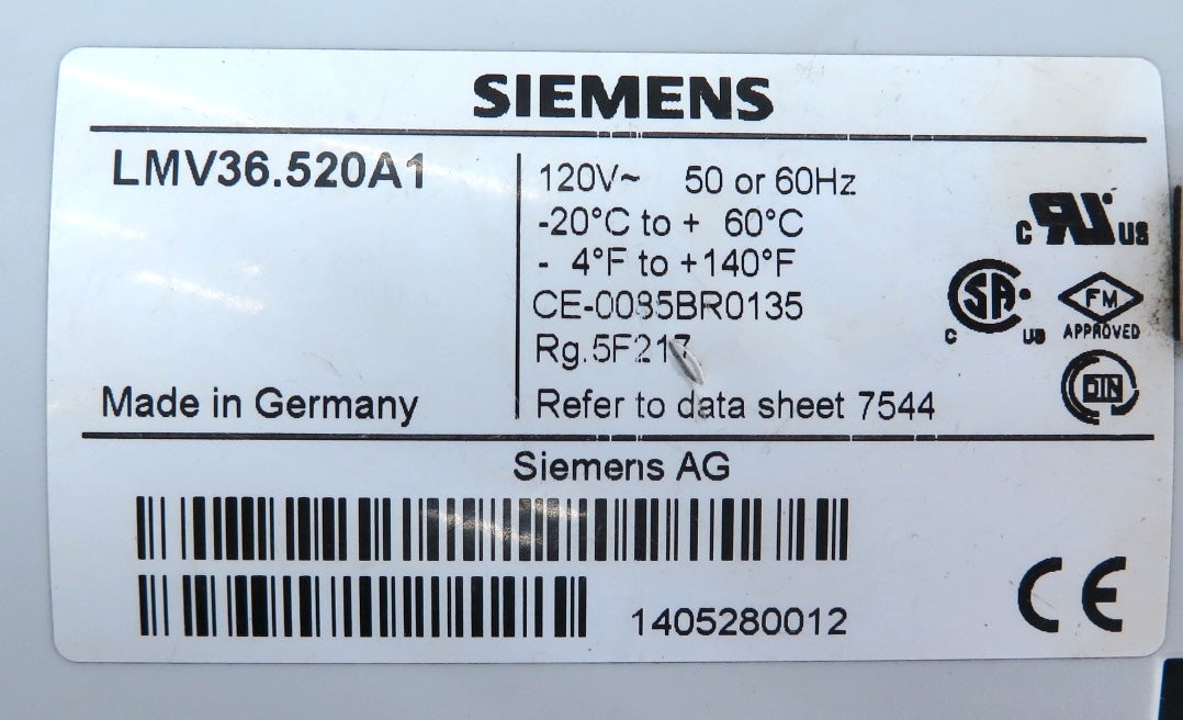 Siemens LMV36.520A1 Burner Controller Module - Advance Operations