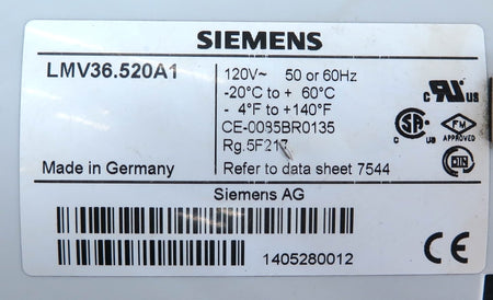 Siemens LMV36.520A1 Burner Controller Module - Advance Operations