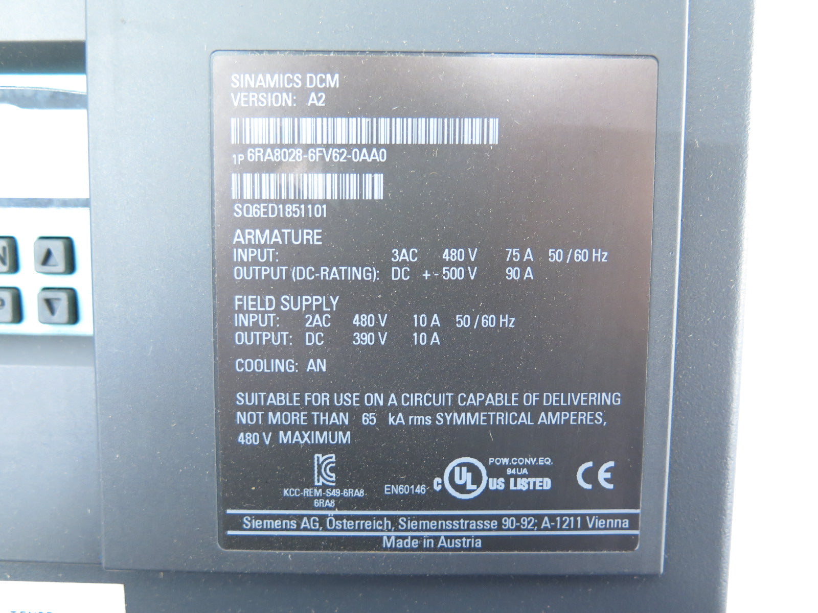 Siemens 6RA8028-6FV62-0AA0 Sinamics DCM Ver. A2 6RA80286FV620AA0 - Advance Operations