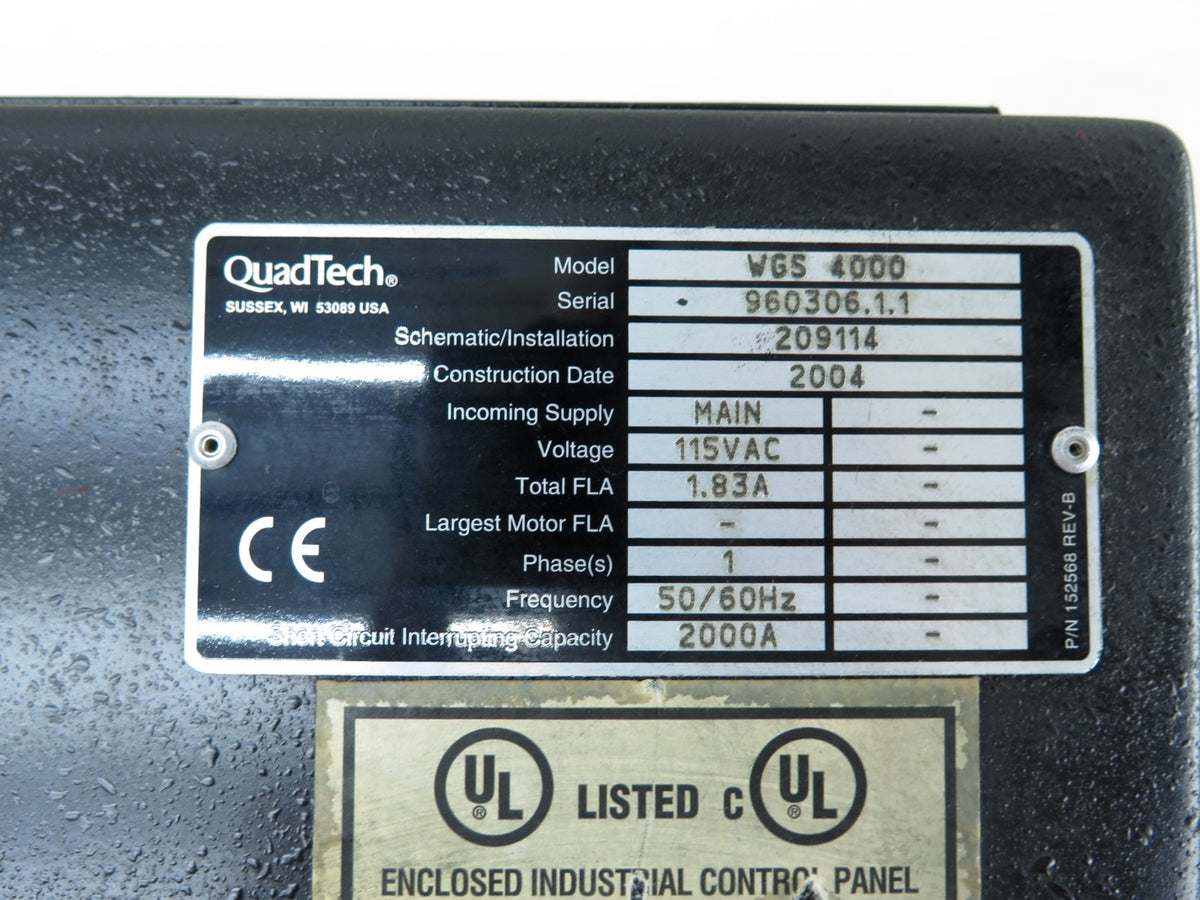 Quadtech WGS 4000 Component Junction Box W/Transformer - Advance Operations