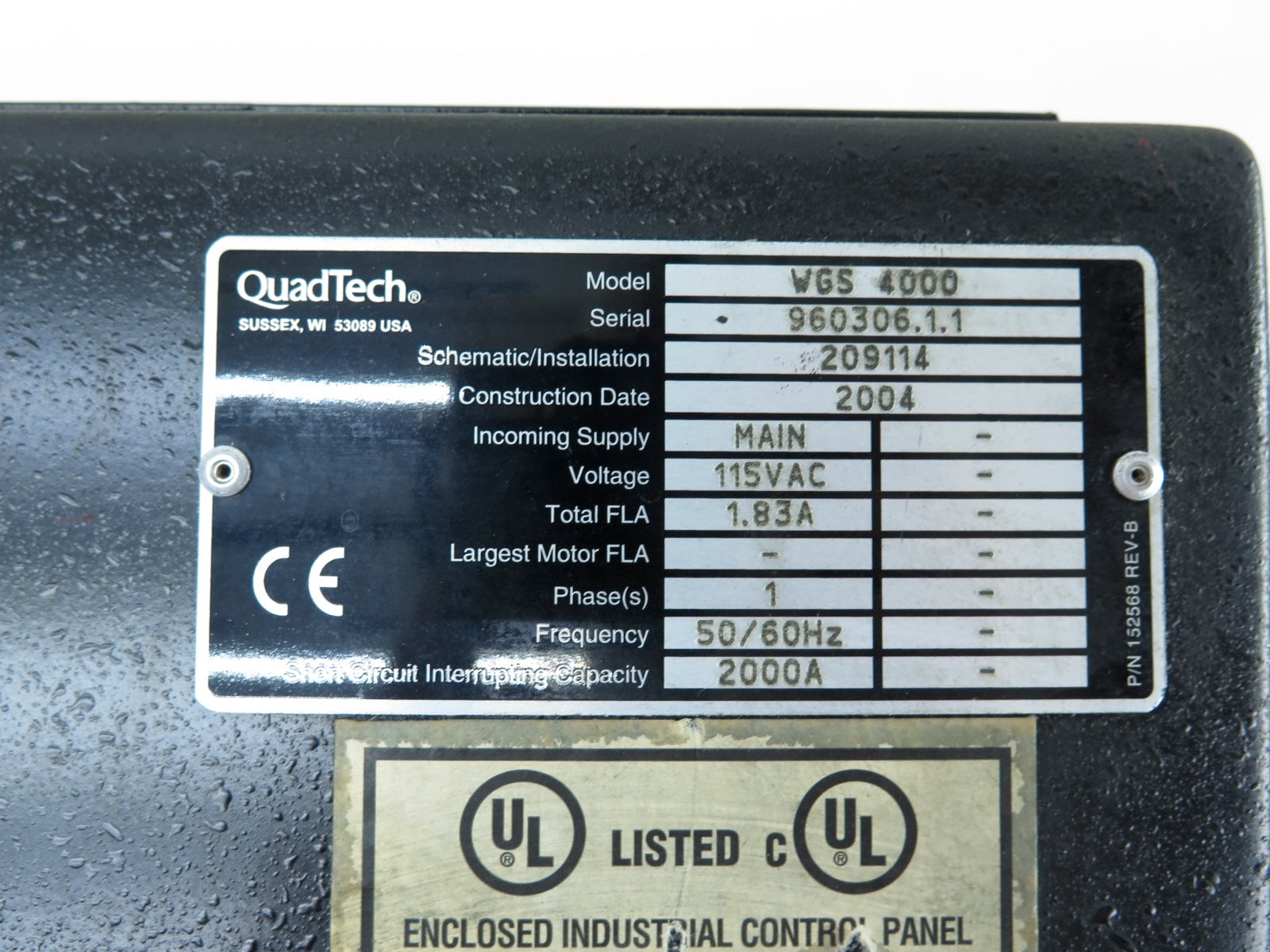 Quadtech WGS 4000 Component Junction Box W/Transformer - Advance Operations