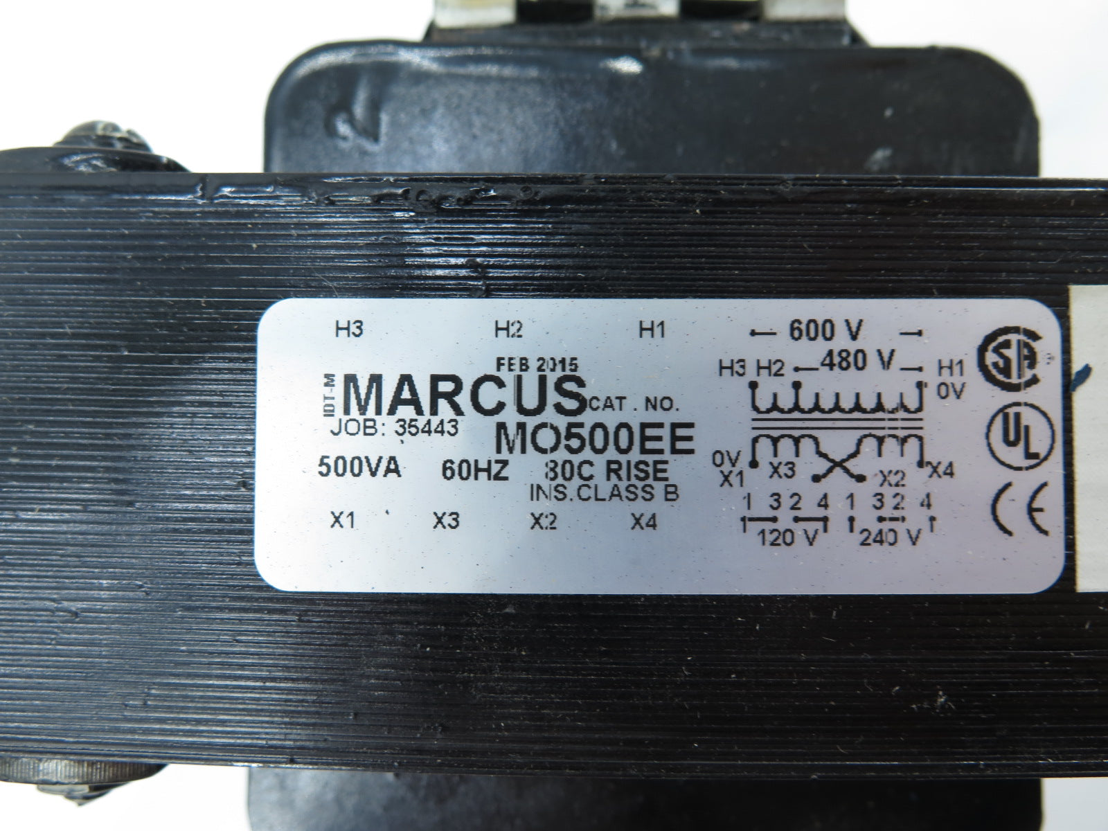 Marcus MO500EE Transformer 500Va 480/600V - 120/240Vac - Advance Operations
