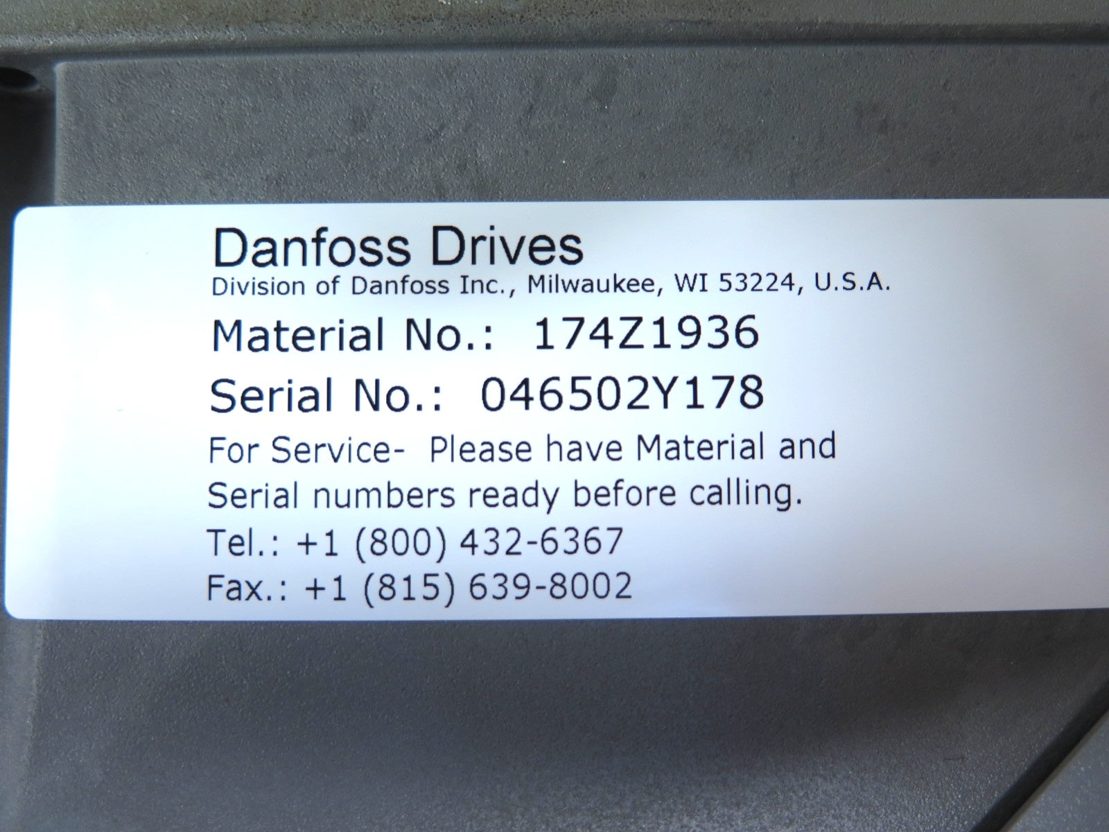 Danfoss 131H9816 / 174Z1936 AC Drive & Bypass 25Hp - 18.5kW - Advance Operations