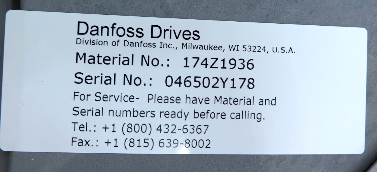 Danfoss 131H9816 / 174Z1936 AC Drive & Bypass 25Hp - 18.5kW - Advance Operations