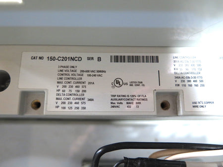 Allen-Bradley 150-C201NCD SMC-3 Smart Motor Controller Soft Start SER.B - Advance Operations