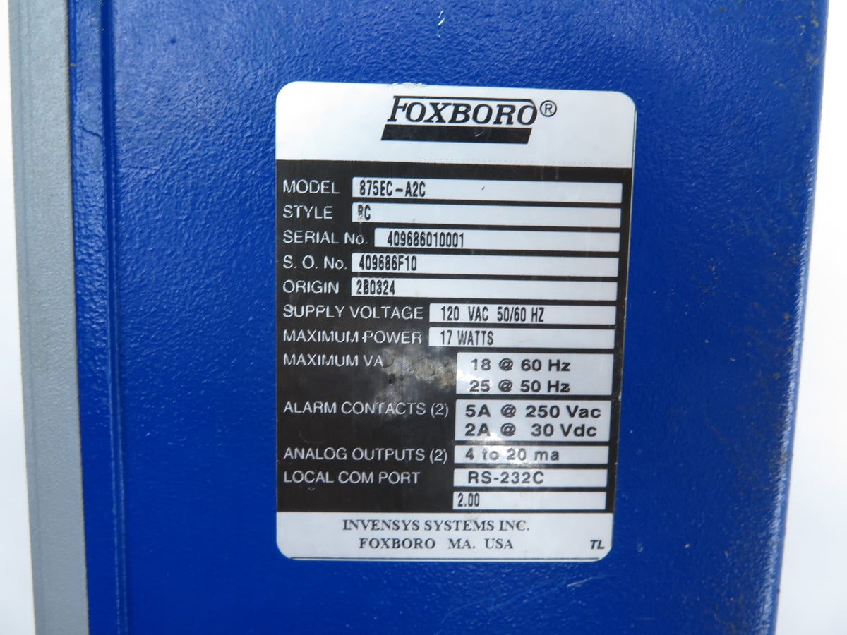 Foxboro 875EC-A2C Conductivity Analyzer / Transmitter - Advance Operations