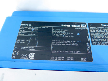 Endress + Hauser 53P1F-2L0B5RC2BAA2 Promag 53 Transmitter 85-260Vac 15W - Advance Operations