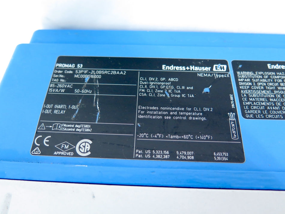 Endress + Hauser 53P1F-2L0B5RC2BAA2 Promag 53 Transmitter 85-260Vac 15W - Advance Operations