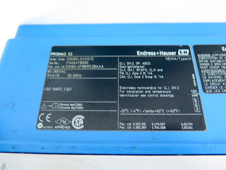 Endress + Hauser 53H65-2VA0/0 Promag53 Transmitter 85-260Vac - Advance Operations